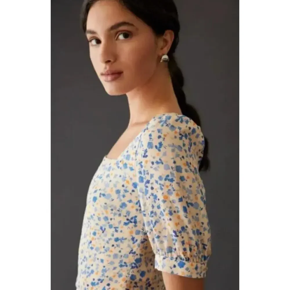Favorite Daughter M The One That Got Away Top Poppy Floral White Print